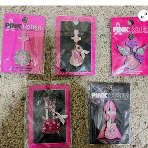 5 Hard Rock Cafe Breast Cancer Pins 2009, 2010, 2011, 2012, 2013